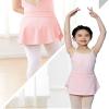Avrigir Pink Short Big Girls Ballet Skirts Pull on Opaque Mini Dance Skirt with Split view 3