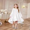 Arshiner Kid High Low Dress Special Occasion Baptism Fall Easter Girls Spring Flower Smocked Dresses White Size 10-12 view 3