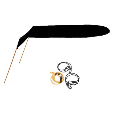 Kayak Canoe Sun Shade Canopy,Ripstop Oxford Cloth with Storage Bag, Awning Canopy for Inflatable Boat,Kayak,Fishing,Outdoor(BLACK)
