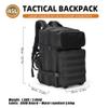 gracedon Military Tactical Backpack for Men and Women Army Camping Daypack Bug out Bag 45l Asault Pack for Travel Hiking (Black) view 3