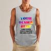 Personalized Men's Tank Tops Add Your Design Photo Text Custom Swim Beach Sleeveless Shirts for Gym Fitness Training, Light Heather Grey, S view 2