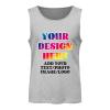 Personalized Men's Tank Tops Add Your Design Photo Text Custom Swim Beach Sleeveless Shirts for Gym Fitness Training, Light Heather Grey, S view 4