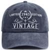 81th Birthday Gifts for Men Women, Funny Embroidered Limited Edition 1945 Hat, 81 Years Old Birthday Decorations Baseball Cap for Grandpa Grandma Navy view 1