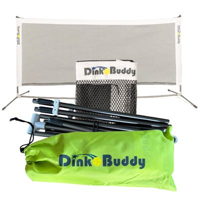 Dink Buddy - Regulation Height Mini Pickleball Net with Drawstring Carry Case, Durable Pickleball Net Portable Outdoor & Indoor Use, Easy-to-Set-up, 6 feet Wide, Black