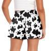 Epaihaiy Cow Print Shorts Girls Athletic Shorts for Gym Workout Sport High Waisted Activewear Summer Cute Clothes for Girls 9-10 Flowy Shorts with Pocket view 2