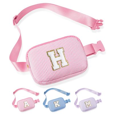 YOOLIFE Initial Crossbody Bag | Fanny Pack Birthday Gifts for Daughter Sister Friends | Gifts for Teen Girls | Personalized Gift for Women | Belt Bag Fanny Pack Trend Stuff Pink H