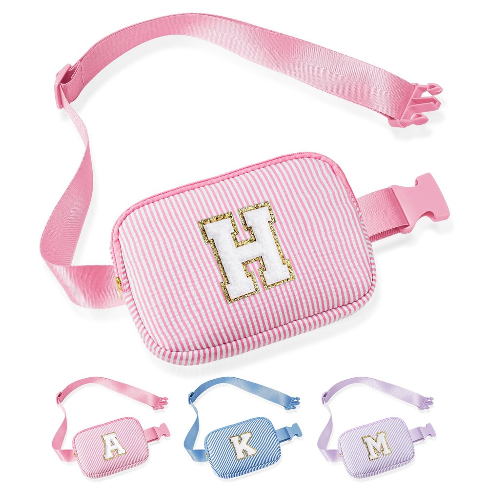 YOOLIFE Initial Crossbody Bag | Fanny Pack Birthday Gifts for Daughter Sister Friends | Gifts for Teen Girls | Personalized Gift for Women | Belt Bag Fanny Pack Trend Stuff Pink H