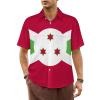 Adugen Origei Hawaiian Shirt Burundi Flag Short Sleeve Shirts Men Print Short Sleeve Shirts Men Plus Size 2XL view 1