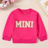 ZAXARRA Mommy and Me Matching Outfits Long Sleeve Crewneck Pullover Tops Mama Sweatshirt Mama and Mini Clothes (Rose Red,Baby,6-12 Months) view 2