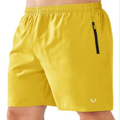 NORTHYARD Men's Athletic Running Shorts Quick Dry Workout Shorts Lightweight Sports Gym Basketball 7"/ 9"/ 5" Tennis Hiking Exercise Yellow-7 inches 2XL