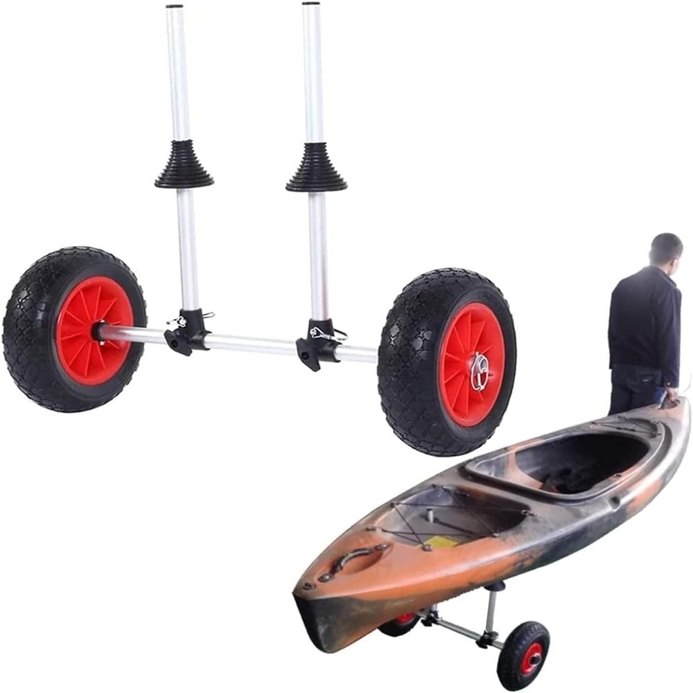 YXCUSAM Kayak Trolley, Universal Two Wheel Aluminum Transport Trailer with Adjustable Width Crossbars for Surfboard, Paddleboard Transport