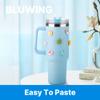 Bluwing 20 Pcs 3D Stickers for Stanley Cups, Water Bottles and Tumblers, Stickers for Girls and Adults,Waterproof Stickers for Hydroflask, YETI(Style 3 view 2