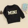 ZAXARRA Mommy and Me Matching Outfits Long Sleeve Crewneck Pullover Tops Mama Sweatshirt Mama and Mini Clothes (Black,Baby,12-18 Months) view 3