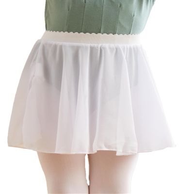 White Toddler Girls Ballet Skirts Pull on Kids Dance Skirt for Leotards