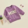 ZAXARRA Mommy and Me Matching Outfits Long Sleeve Crewneck Pullover Tops Mama Sweatshirt Mama and Mini Clothes (Purple,Baby,18-24 Months) view 4