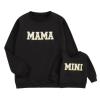 ZAXARRA Mommy and Me Matching Outfits Long Sleeve Crewneck Pullover Tops Mama Sweatshirt Mama and Mini Clothes (Black,Baby,6-12 Months) view 1