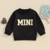 ZAXARRA Mommy and Me Matching Outfits Long Sleeve Crewneck Pullover Tops Mama Sweatshirt Mama and Mini Clothes (Black,Baby,6-12 Months) view 2