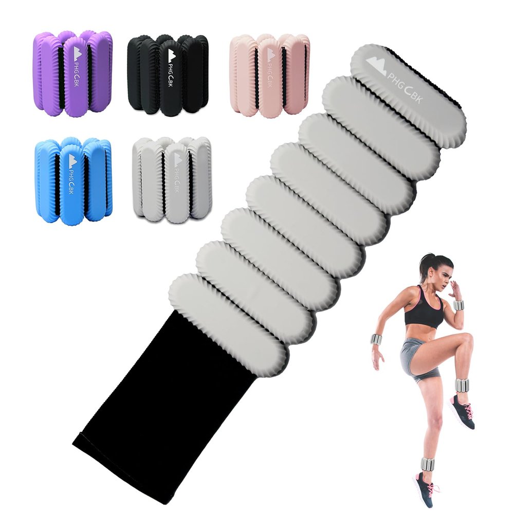 2Lbs Wrist Ankle Weights for Women - Wearable Arm Leg Bangles Weight Set of 2(1Lb Each) Adjustable Weighted Wristbands for Home Gym Workout, Walking, Pilate, Yoga, Exercise, Barre, Strength Training