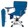 Tangkula Swivel Camping Chair, Portable Lawn Chair with Cup Holder, Storage Pocket, Carrying Bag, Lightweight Outdoor Folding Chair for Outside, Camp, Fishing, Hiking, Beach, No Assembly Needed view 1
