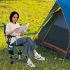 Tangkula Swivel Camping Chair, Portable Lawn Chair with Cup Holder, Storage Pocket, Carrying Bag, Lightweight Outdoor Folding Chair for Outside, Camp, Fishing, Hiking, Beach, No Assembly Needed view 2