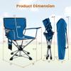 Tangkula Swivel Camping Chair, Portable Lawn Chair with Cup Holder, Storage Pocket, Carrying Bag, Lightweight Outdoor Folding Chair for Outside, Camp, Fishing, Hiking, Beach, No Assembly Needed view 3