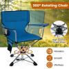 Tangkula Swivel Camping Chair, Portable Lawn Chair with Cup Holder, Storage Pocket, Carrying Bag, Lightweight Outdoor Folding Chair for Outside, Camp, Fishing, Hiking, Beach, No Assembly Needed view 4