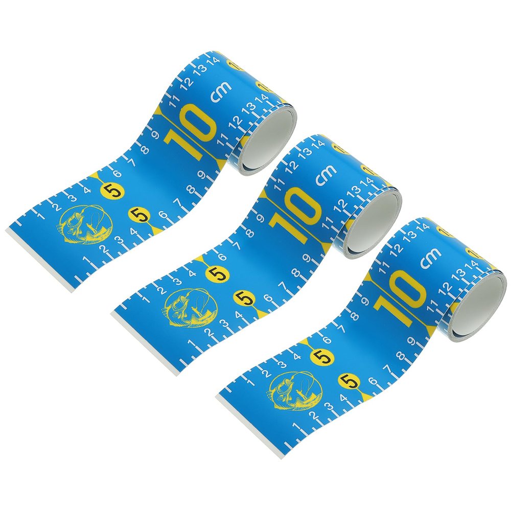PATIKIL Adhesive Fish Ruler, 3 Pack 51 Inch Fish Measuring Tape Sticker Tape Waterproof for Fishing Boat Kayak Workbench, Lake Blue