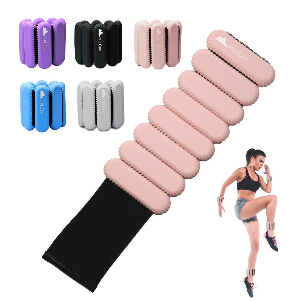 2Lbs Wrist Ankle Weights for Women - Wearable Arm Leg Bangles Weight Set of 2(1Lb Each) Adjustable Weighted Wristbands for Home Gym Workout, Walking, Pilate, Yoga, Exercise, Barre, Strength Training