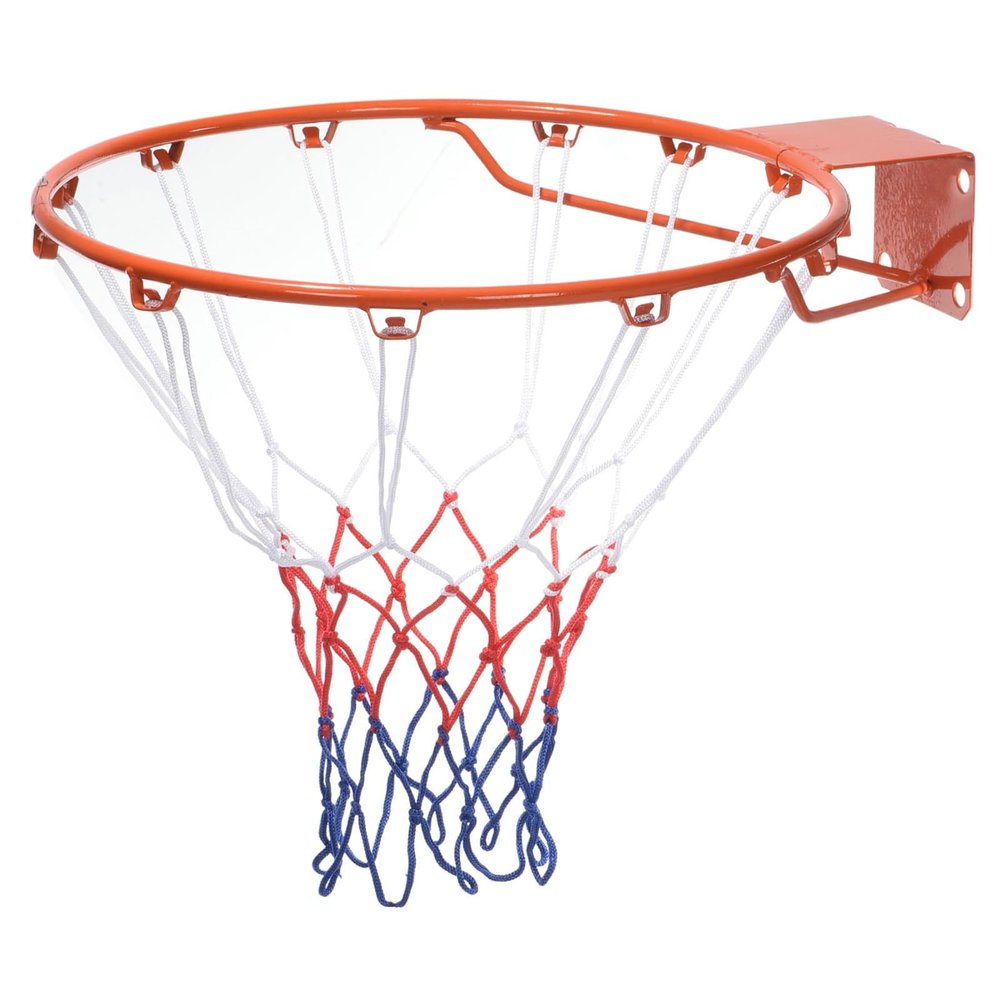 PQGKOBR Basketball Solid Rim,Basketball Net,Heavy Duty Basketball Flex Rim Goal Replacement with Net,18" Indoor and Outdoor Hanging Basketball Hoop