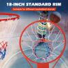PQGKOBR Basketball Solid Rim,Basketball Net,Heavy Duty Basketball Flex Rim Goal Replacement with Net,18" Indoor and Outdoor Hanging Basketball Hoop view 2