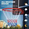 PQGKOBR Basketball Solid Rim,Basketball Net,Heavy Duty Basketball Flex Rim Goal Replacement with Net,18" Indoor and Outdoor Hanging Basketball Hoop view 4