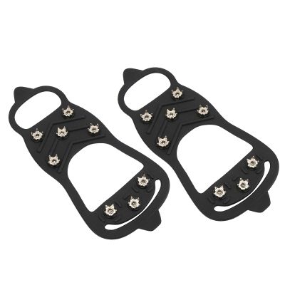 Zerone 8Tooth Stainless Steel Snow Walking Crampons, Antislip Ice Shoes Spikes Covers with High Flexibility, Suitable for Mountaineering, Hiking, M Size 35-40, L Size 41-46 (M)