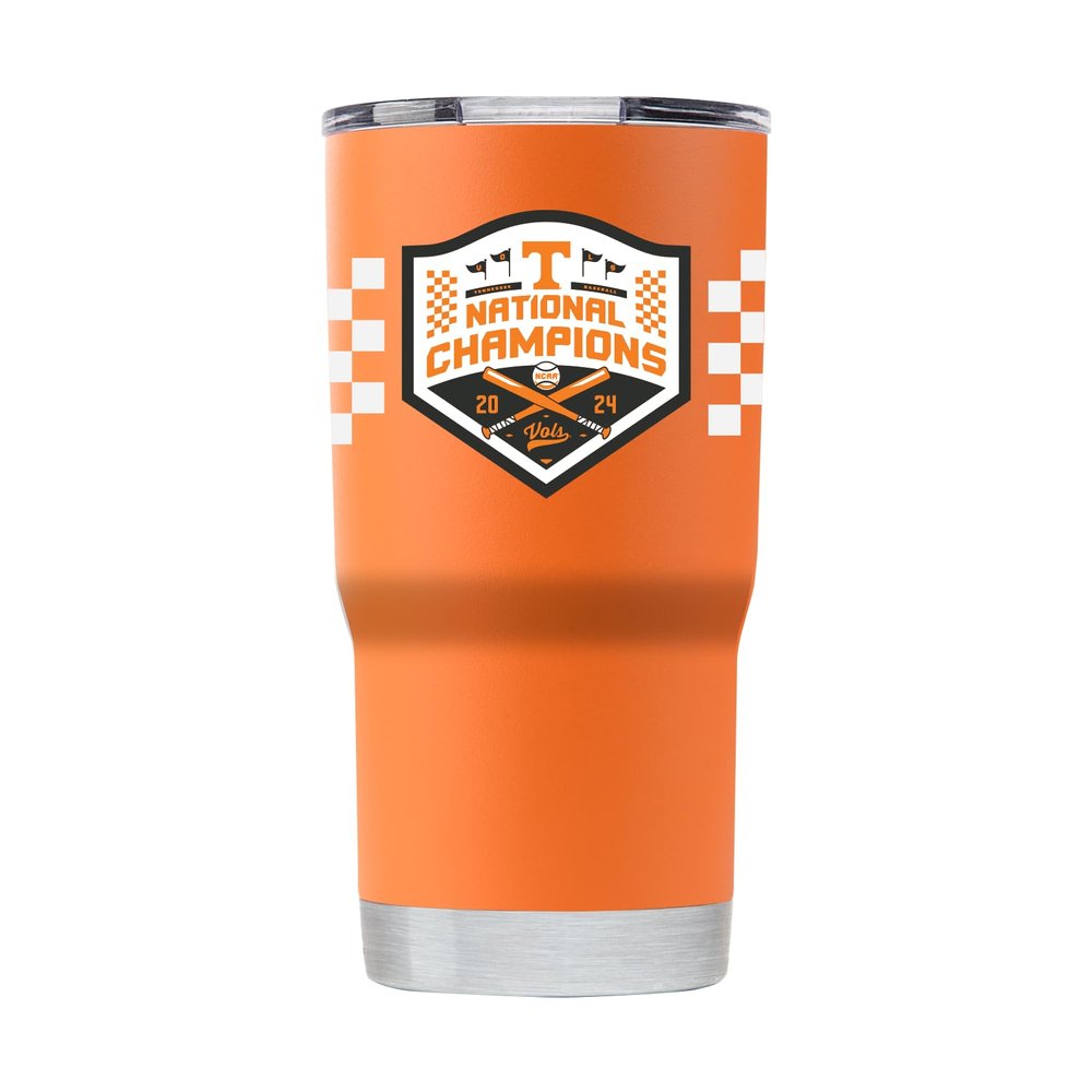 Gametime Sidekicks Tennessee 20oz Orange Tumbler - Officially Licensed, 18/8 Stainless Steel, Double-walled, Vacuum-insulated, UV LED Printed Logos, Stays Hot/Cold - 2024 Baseball National Champions