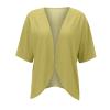 NineFit Basics Recent Orders,Summer Jackets For Women Lightweight, Kimono Cardigans For Women,Casual Open Front 3/4 Sleeve Cardigan,Plus Size Lightweight Shawls Ruana Wraps,X-Large,Yellow-1 view 2