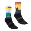 AONIJIE Long Tube Outdoor Five Toe Socks Shock Absorption Moisture Wicking Toe Socks for Trail Running Warking Ride (SnowyMountains + Deserts,Medium) view 1