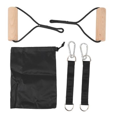 TUEQE Fitness Rings, Wooden Gymnastic Rings Portable Pull Up Handles Arm Strength Trainer with Storage Bag for Outdoor Home Gym for Crossfit Strength Workout Training Pull Ups
