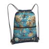 NOUZU World Geography Map Print Sports Drawstring Backpack For Women With Zipper Pockets Lightweight Travel Gym Bag, Black view 2
