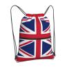 NOUZU British Flag Print Sports Drawstring Backpack For Women With Zipper Pockets Lightweight Travel Gym Bag, Black view 2
