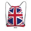 NOUZU British Flag Print Sports Drawstring Backpack For Women With Zipper Pockets Lightweight Travel Gym Bag, Black view 3