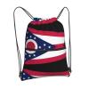 NOUZU Ohio State Flag Print Sports Drawstring Backpack For Women With Zipper Pockets Lightweight Travel Gym Bag, Black view 2