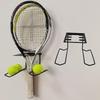 Gloperti Tennis Racket holder Metal Wall Mounted Tennis Racket Storage Rack For Tennis Badminton Paddel Racket And Tennis Balls Black Colour view 2