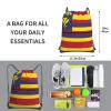 NOUZU Flag Of The Kingdom Of Hawaii Print Sports Drawstring Backpack For Women With Zipper Pockets Lightweight Travel Gym Bag, Black view 4