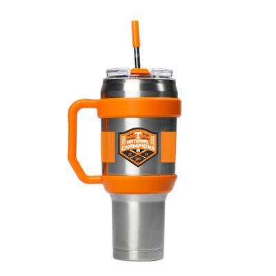 Gametime Sidekicks Tennessee 40oz Handle Tumbler - Officially Licensed, Stainless Steel, Double-walled, Vacuum-insulated, UV LED Printed Logos - 2024 Baseball National Champions