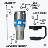 Gametime Sidekicks Tennessee 40oz Handle Tumbler - Officially Licensed, Stainless Steel, Double-walled, Vacuum-insulated, UV LED Printed Logos - 2024 Baseball National Champions view 3