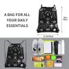 NOUZU Supernatural Symbols Black Print Sports Drawstring Backpack For Women With Zipper Pockets Lightweight Travel Gym Bag view 4