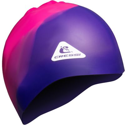 Cressi Swifty Adult Silicone Swim Cap, Purple/Pink, Large