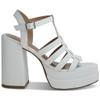 Wild Pair Womens Orlah Faux Leather Platform Block Heels White 9.5 Medium (B,M) view 2