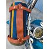 WP West Path Motorcycle Bedroll/Cowboy Bedroll  Waxed Canvas Blanket with Vegan Leather Strap, Waterproof Backing, Roll-Up Blanket Carrier (Blue/Grey w/Strap) view 4