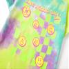 Beezizac Girls Pajama Cotton Tie Dye Checker & Face Short Sleeve & Pants Set 2-PC Cute Sleepover Size 8 view 3