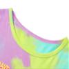 Beezizac Cotton Pajama for Girls Tie Dye Checker & Face Long Sleeve Set 2-Piece Cute PJ Sleepover Size 18 view 2